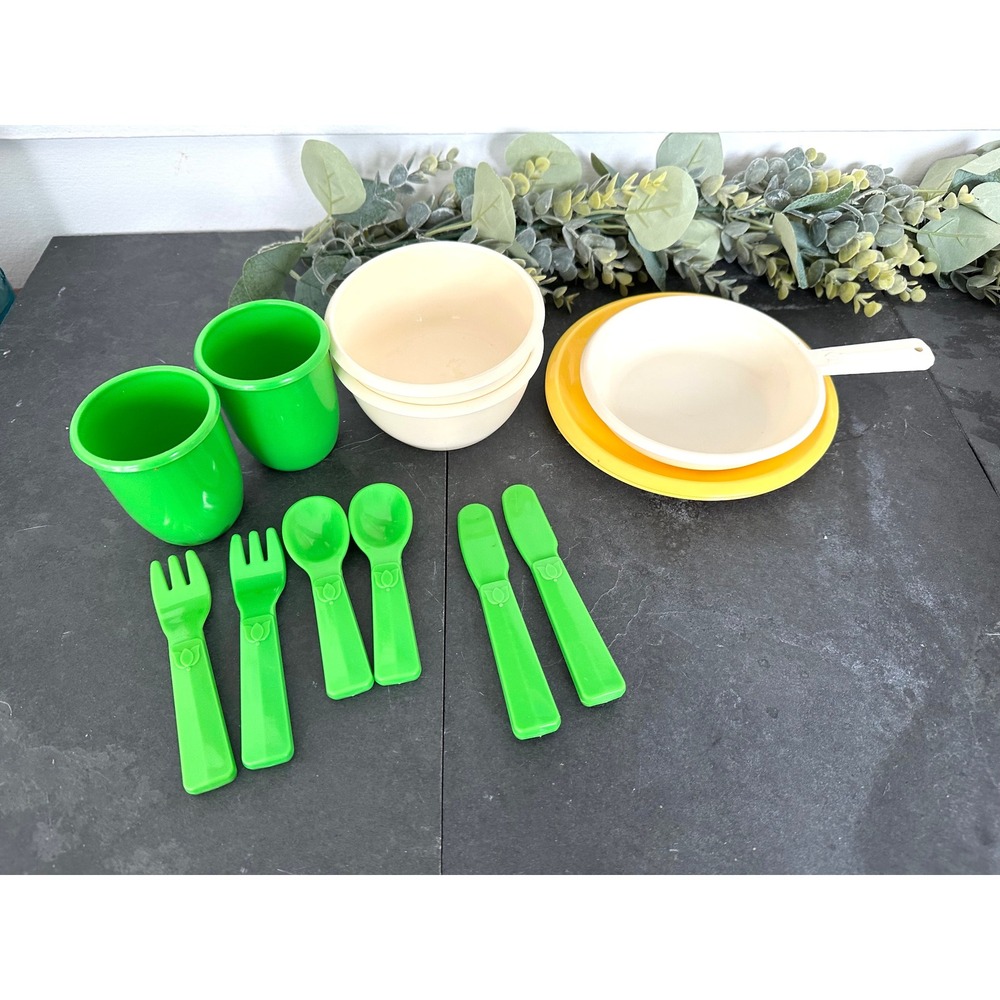 1990s Little Tikes dishes cups vintage pretend play plastic utensils